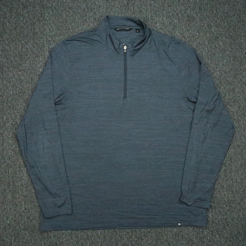 Travis Mathew Pullover Mens XXL Blue Crestview Quarter Zip‎ Golf Pullover
